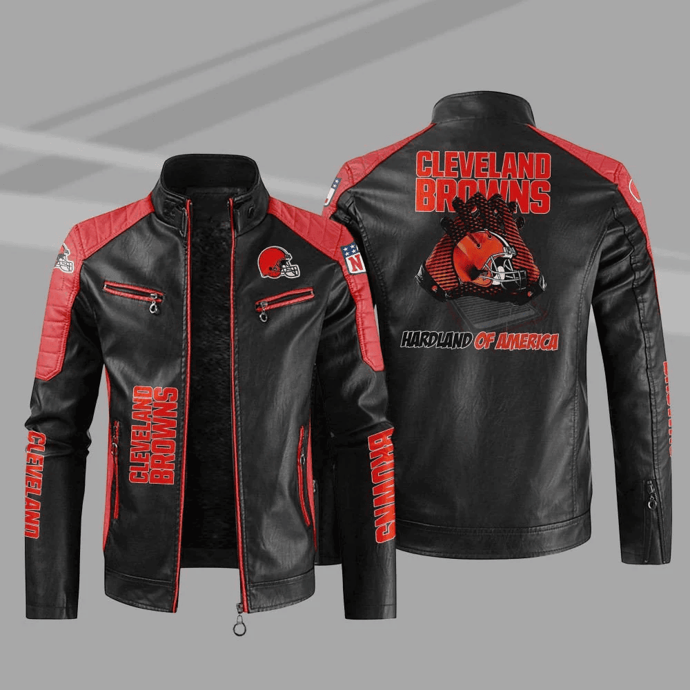 Cleveland Browns Casual Unisex Leather Jacket
