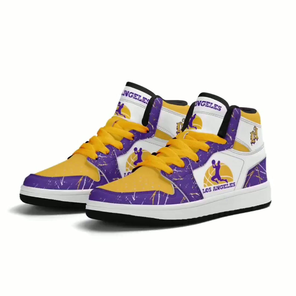 Thumbnail: Los Angeles Basketball Team Sneakers for Men & Women Team Themed Basketball Spor