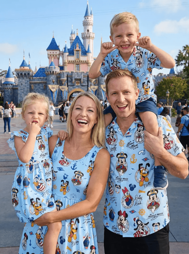 Thumbnail: Mouse And Friends Cruise Ship Dress Shirt, Family Matching Vacation Outfit