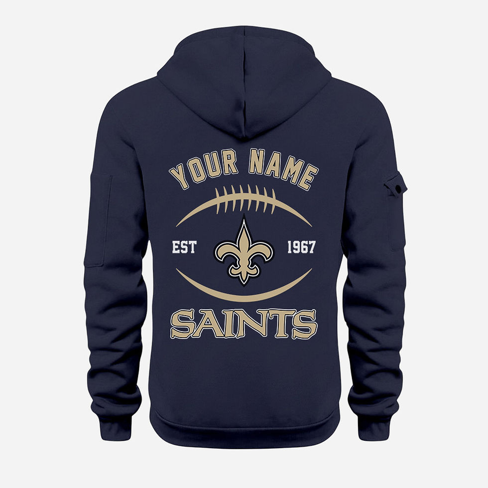 Thumbnail: New Orleans Saints Navy Quarter Zip Hoodie