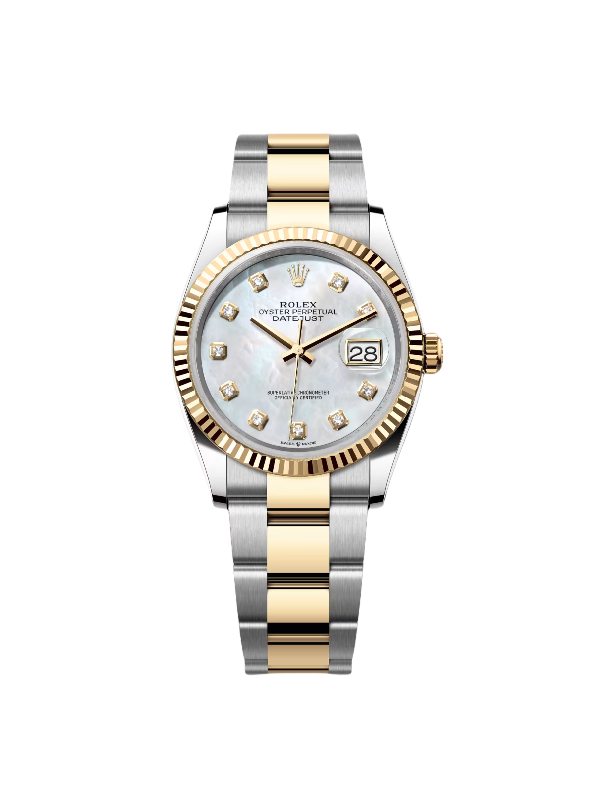 Rolex Datejust 36mm 126233 MOP Diamond Dial Jubilee Two-Tone Bracelet Watch, Oys