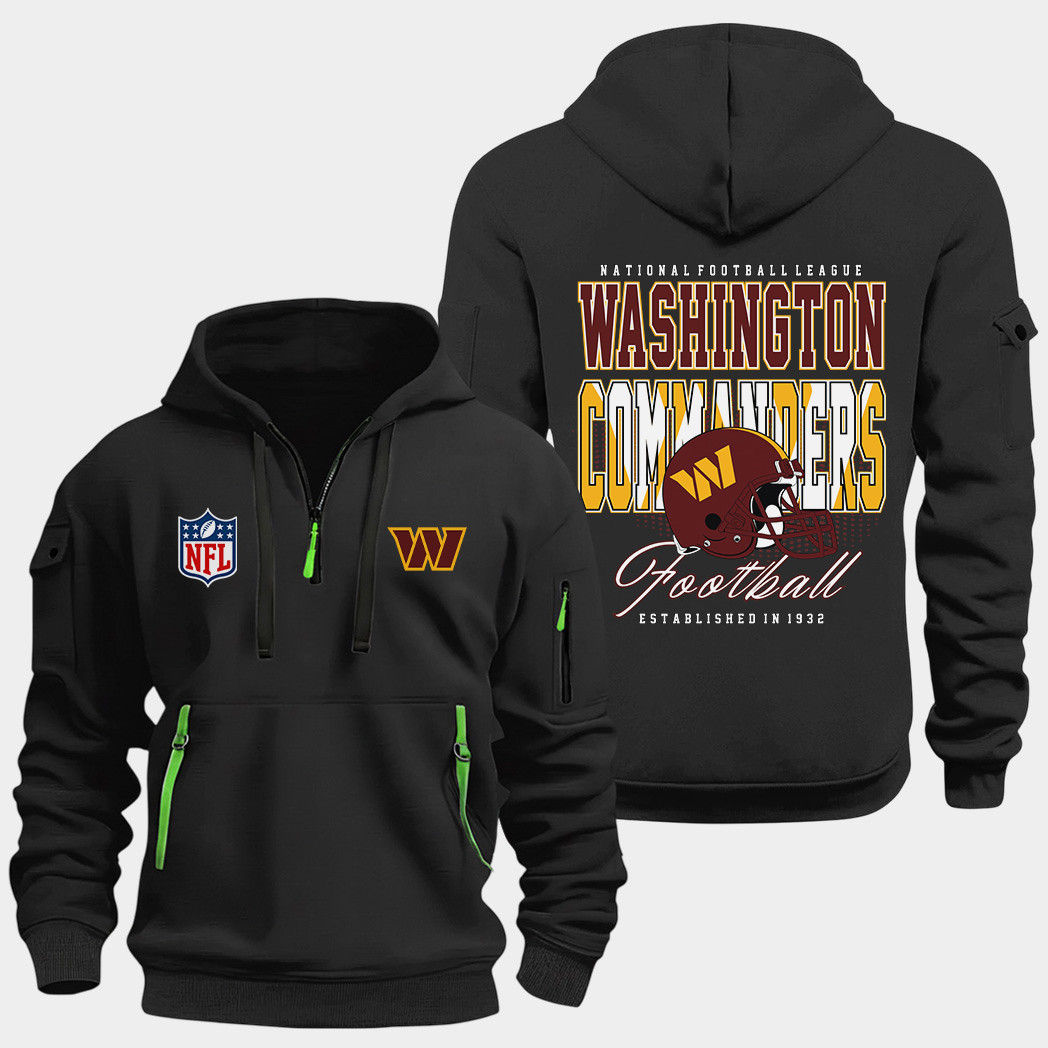 Washington Commanders Black Quarter Zip Hoodie