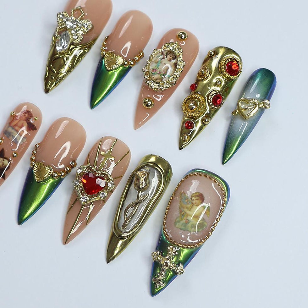 Thumbnail: press on nails, custom press on nails, fake nails, Nails Art
