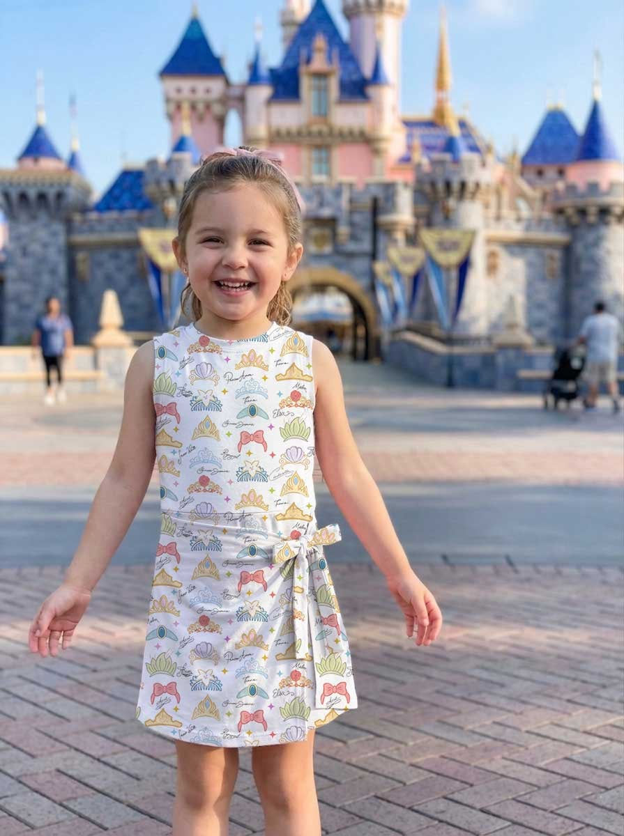 Thumbnail: Girls Princess Crown Outfit, Family Matching Tennis Dress Skirt