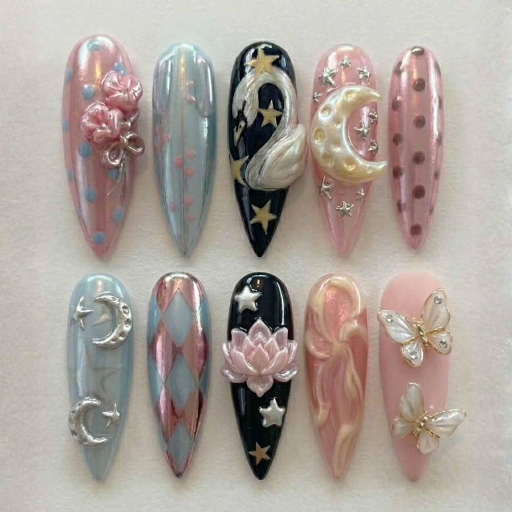 press on nails, custom press on nails, fake nails, Nails Art