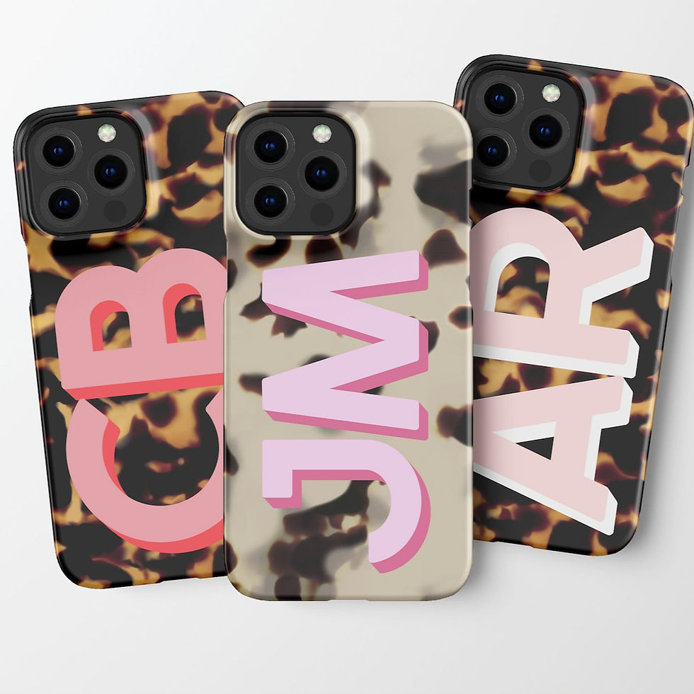 Thumbnail: Personalized Tortoise Monogram Phone Case | Custom Initial T Tortoise Monog [11]