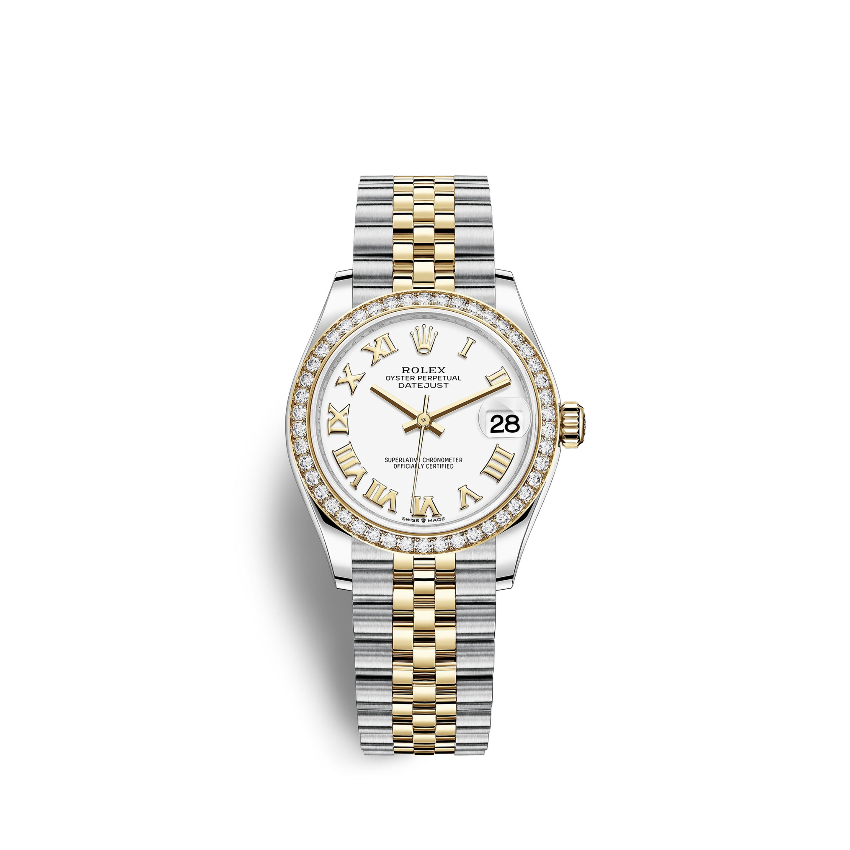 Rolex Lady-Datejust 28, Oystersteel and 18k Yellow Gold Ref# 279383RBR-0023