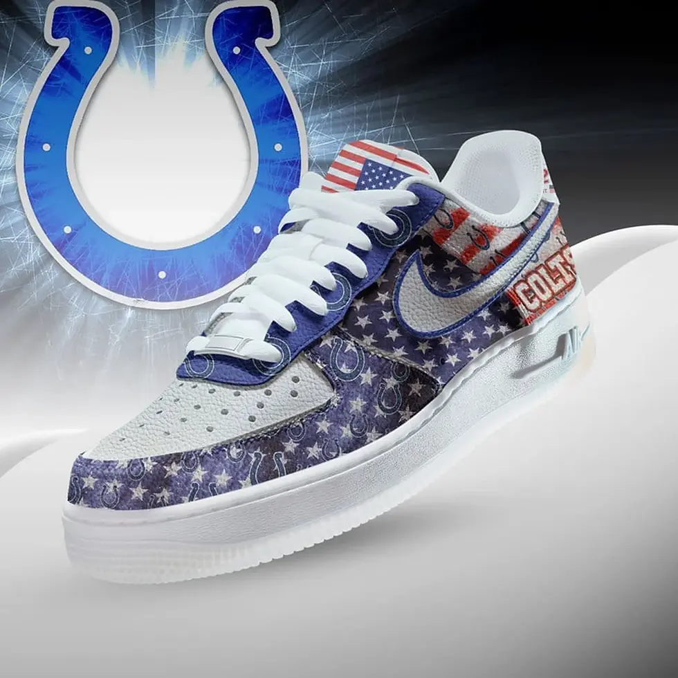 Thumbnail: Indianapolis Colts Premium NFL 250 Years Of America Custom Air Force 1 Sneakers