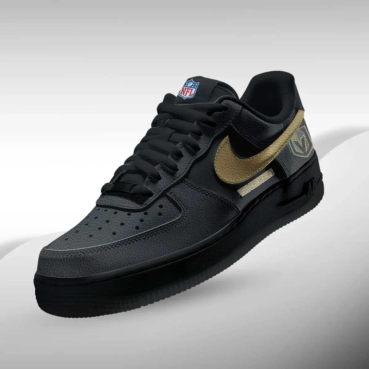 Vegas Golden Knights Premium NHL Teams Black Custom Air Force 1 Sneakers