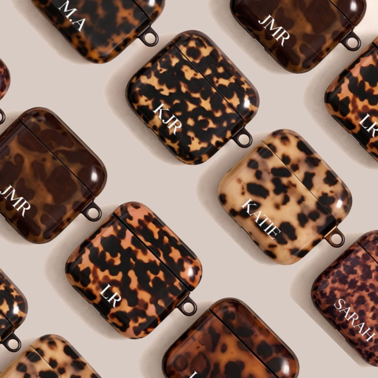 Personalized Custom Initials Tortoise Shell Airpods Case Monogram For Airpods Ge