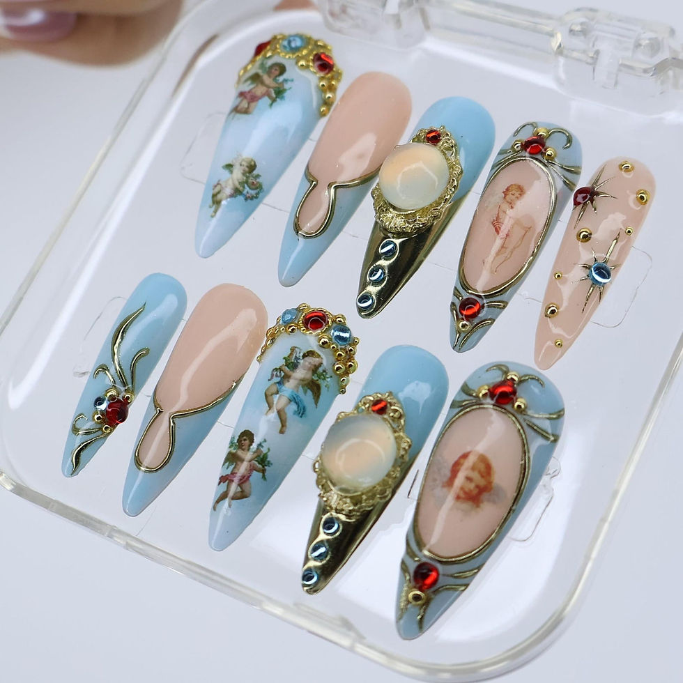Thumbnail: press on nails, custom press on nails, fake nails, Nails Art