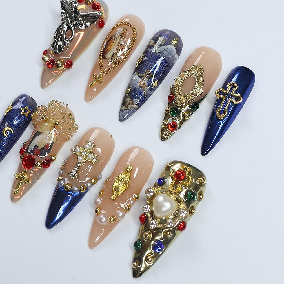 Thumbnail: press on nails, custom press on nails, fake nails, Nails Art