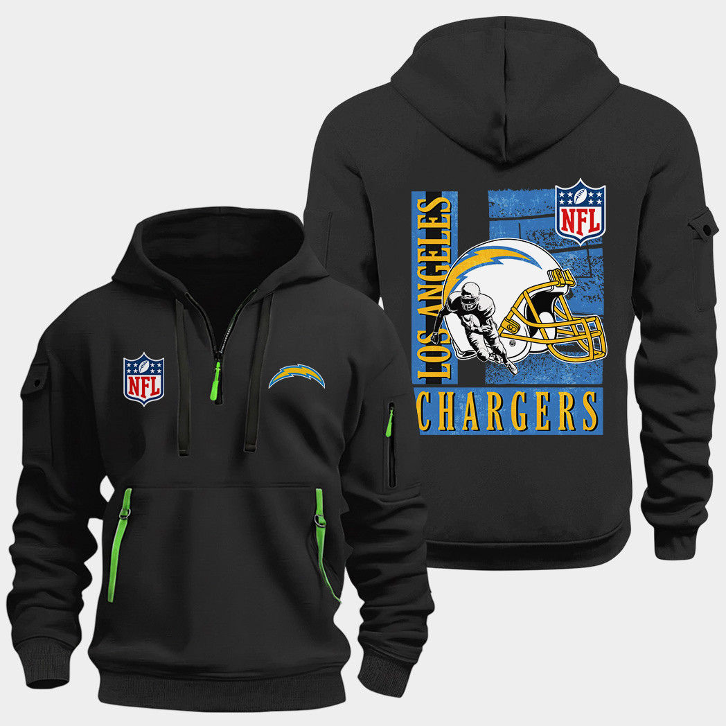 Los Angeles Chargers Black Quarter Zip Hoodie