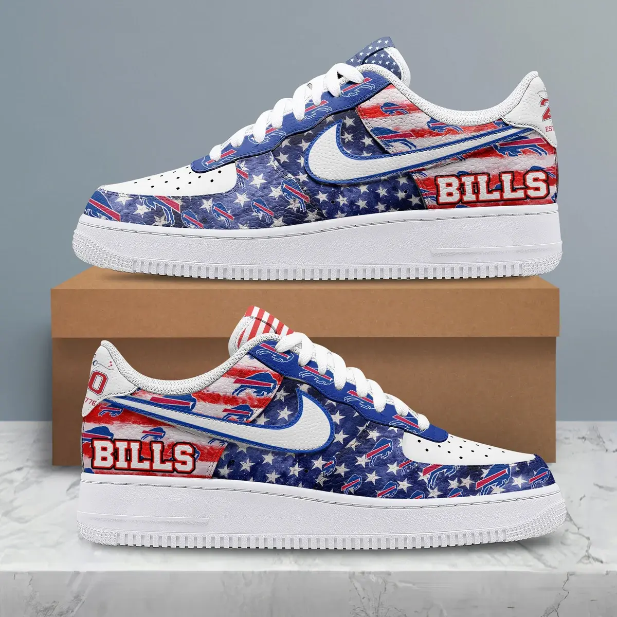 Buffalo Bills Premium NFL 250 Years Of America Custom Air Force 1 Sneakers