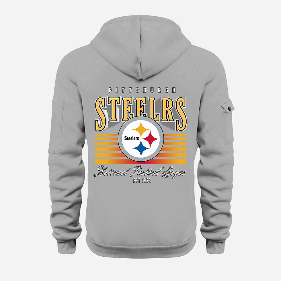 Thumbnail: Pittsburgh Steelers Grey Quarter Zip Hoodie