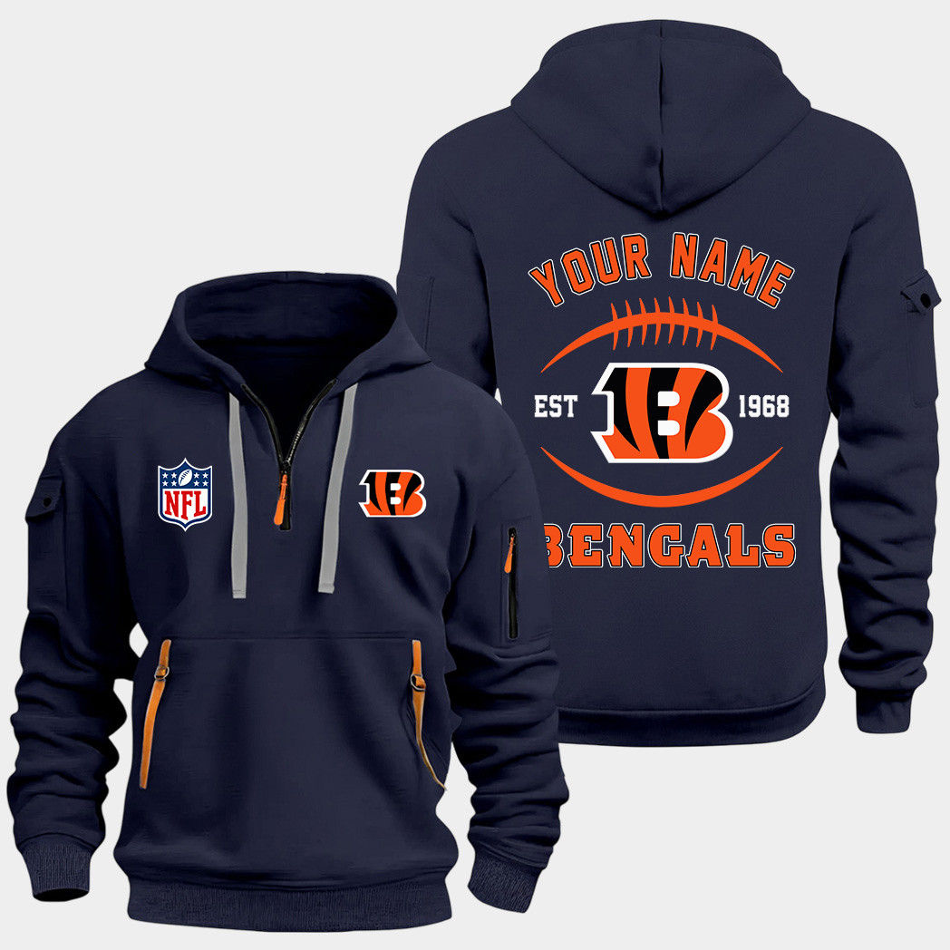 Cincinnati Bengals Navy Quarter Zip Hoodie