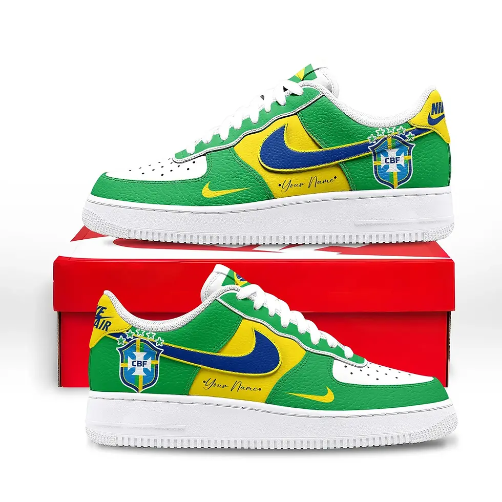 Thumbnail: Brazil Premium WC26 Custom Custom Air Force 1 - Air Jordan 1 Shoes Sneaker