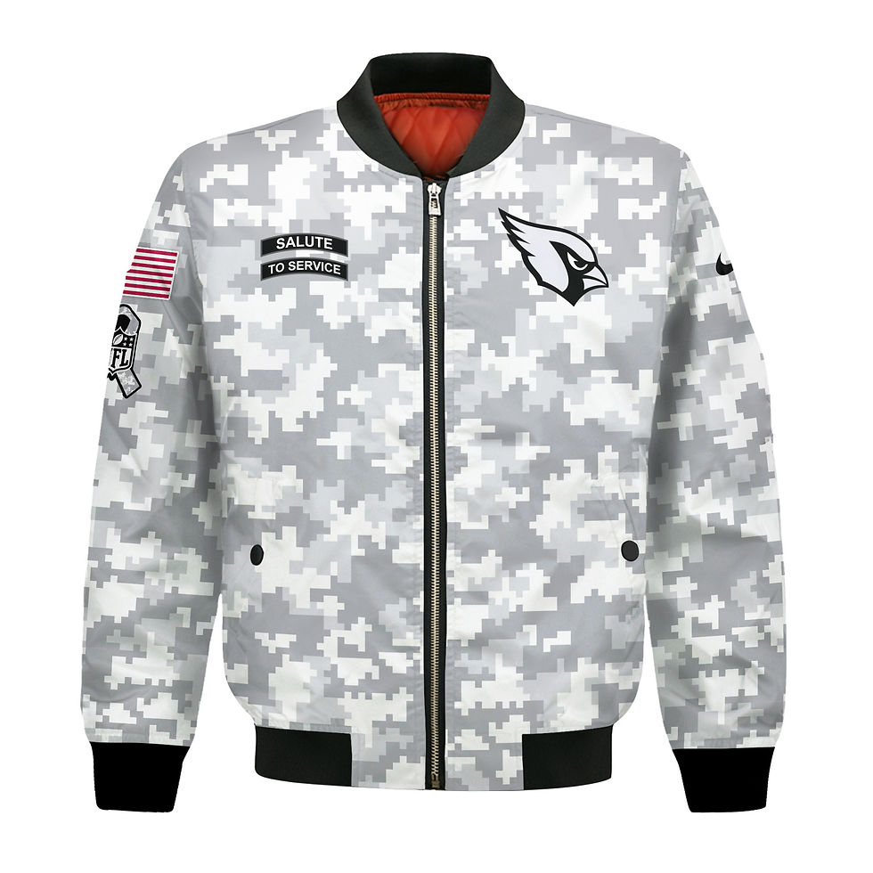 Thumbnail: Arizona Cardinals National Football League 2024 Arctic Camo Bomber Jacket