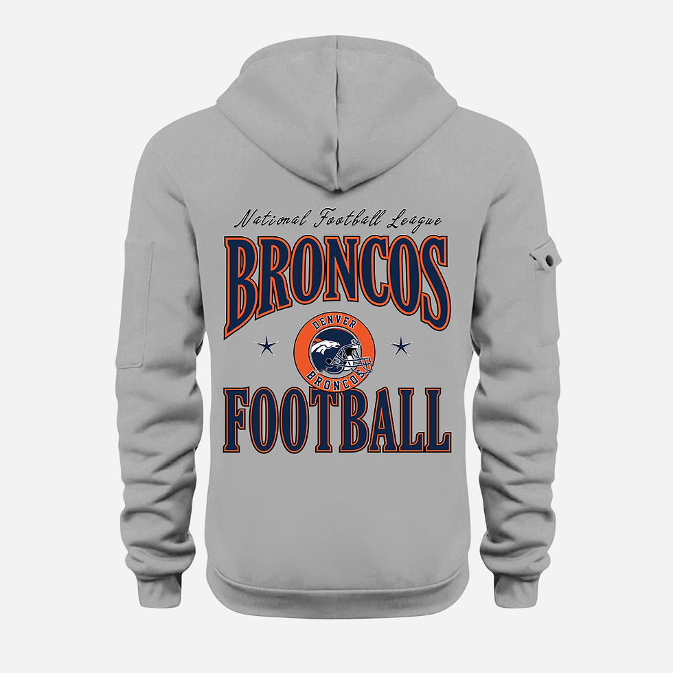 Thumbnail: Denver Broncos Grey Quarter Zip Hoodie