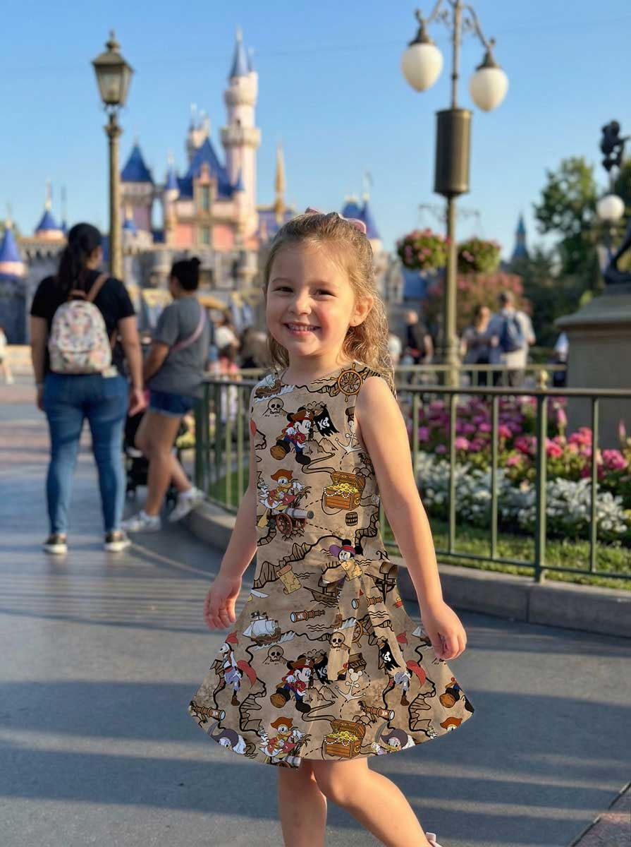 Thumbnail: Girls Mouse Friends Treasure Map Outfit, Family Matching Tennis Dress Skirt
