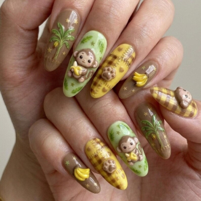 Thumbnail: press on nails, custom press on nails, fake nails, Nails Art