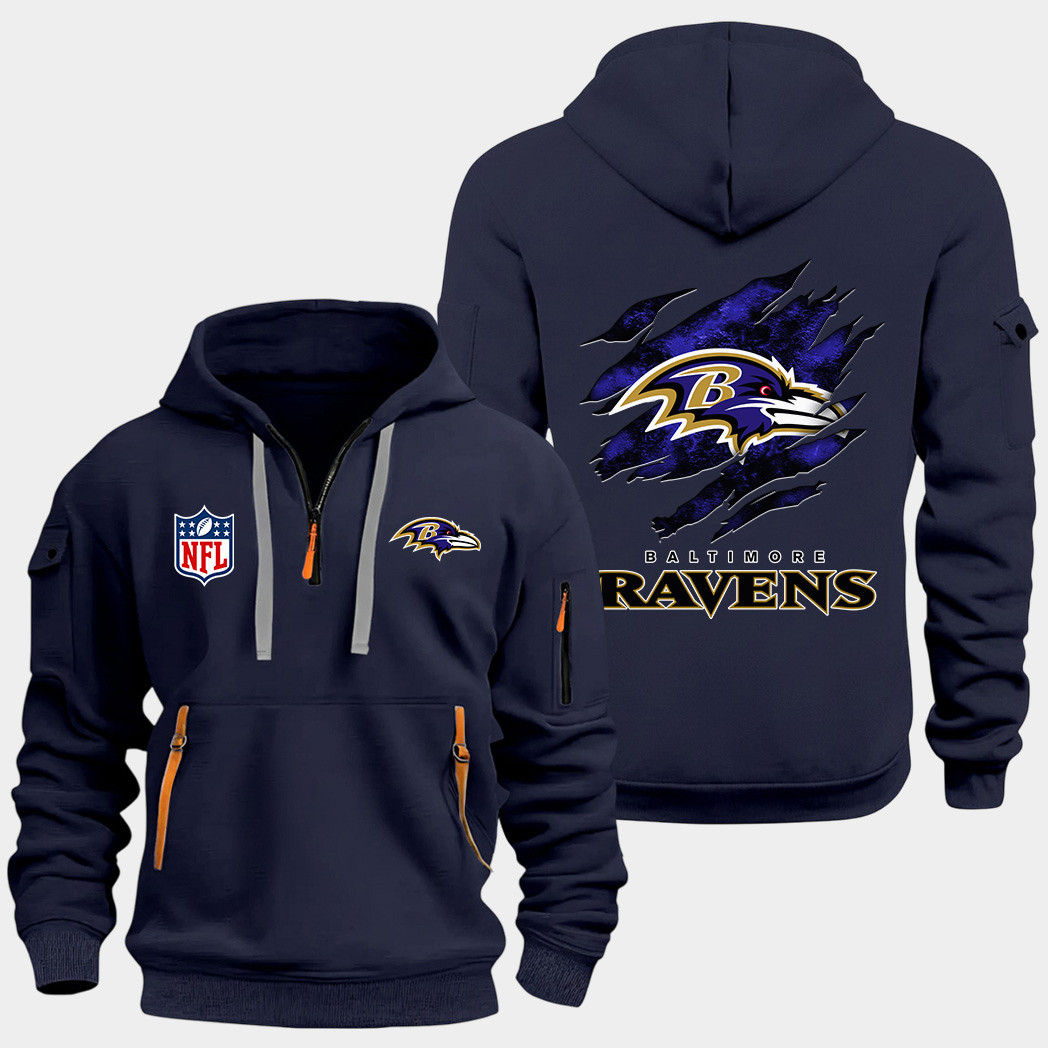 Baltimore Ravens Navy Quarter Zip Hoodie