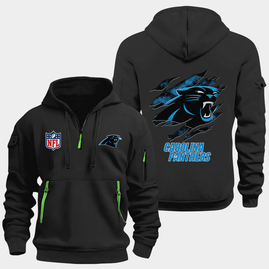Carolina Panthers Black Quarter Zip Hoodie