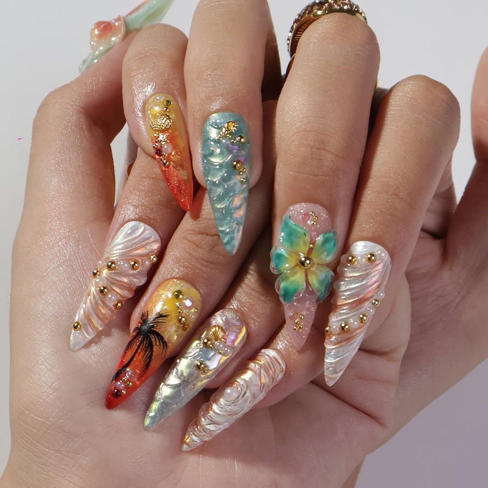 Thumbnail: press on nails, custom press on nails, fake nails, Nails Art