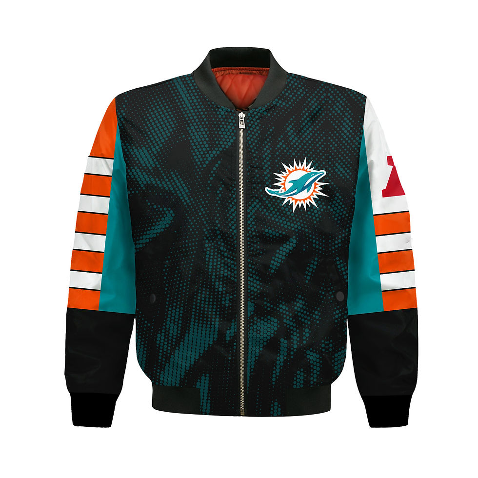 Thumbnail: Miami Dolphins Football Team 2024 - 25 Wear Your Passion Bomber Jacket