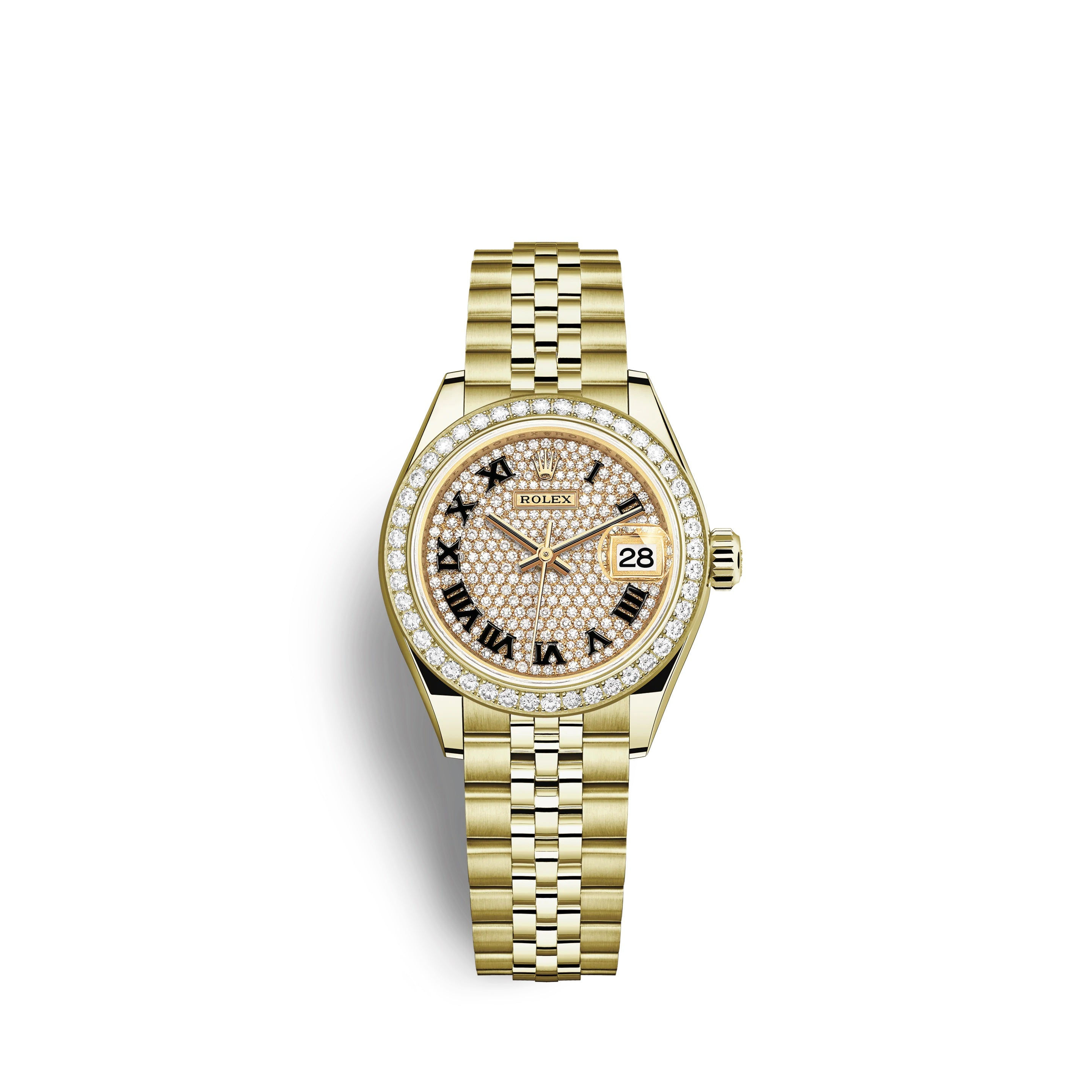 Rolex Lady-Datejust 28, 18kt Yellow Gold and diamonds Ref# 279138RBR-0030