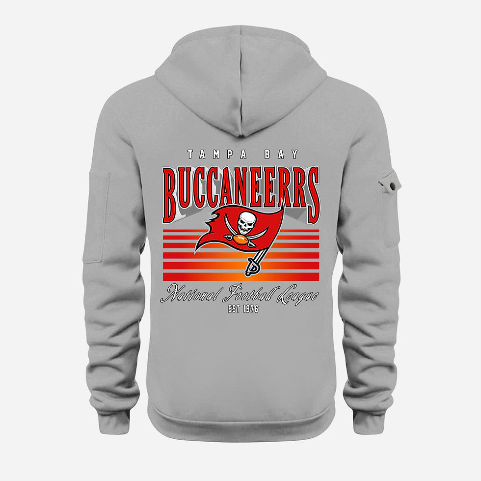 Thumbnail: Tampa Bay Buccaneers Grey Quarter Zip Hoodie