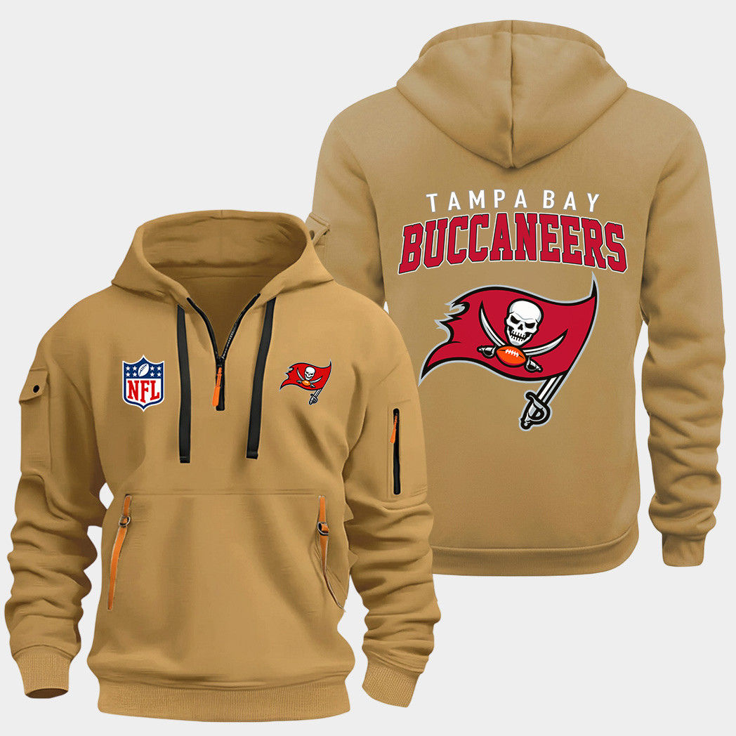 Tampa Bay Buccaneers Gold Quarter Zip Hoodie