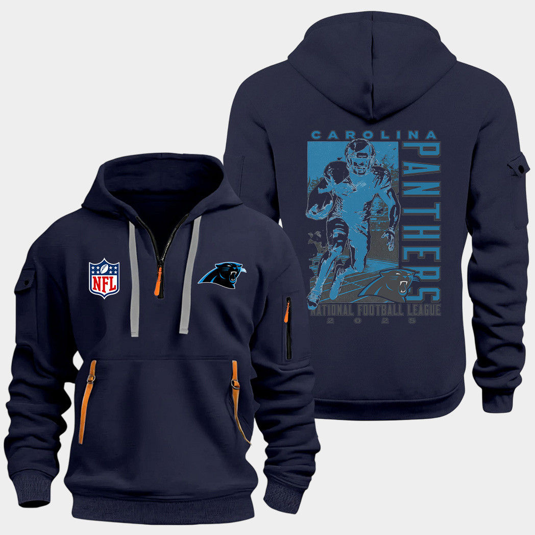 Carolina Panthers Navy Quarter Zip Hoodie