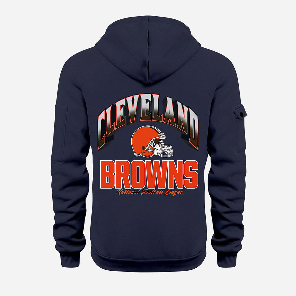 Thumbnail: Cleveland Browns Navy Quarter Zip Hoodie