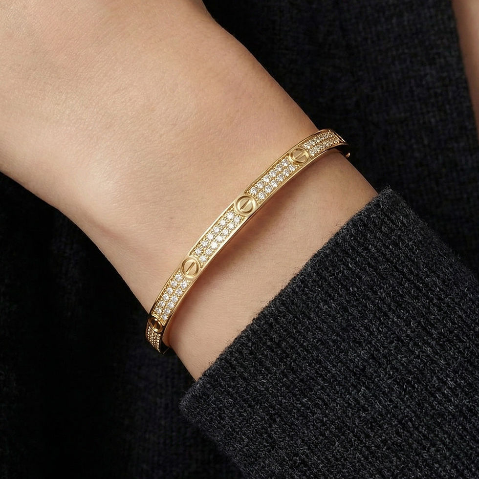 Thumbnail: Small Love Diamonds Paved Bracelet