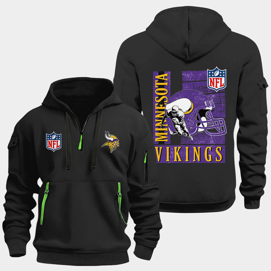 Minnesota Vikings Black Quarter Zip Hoodie