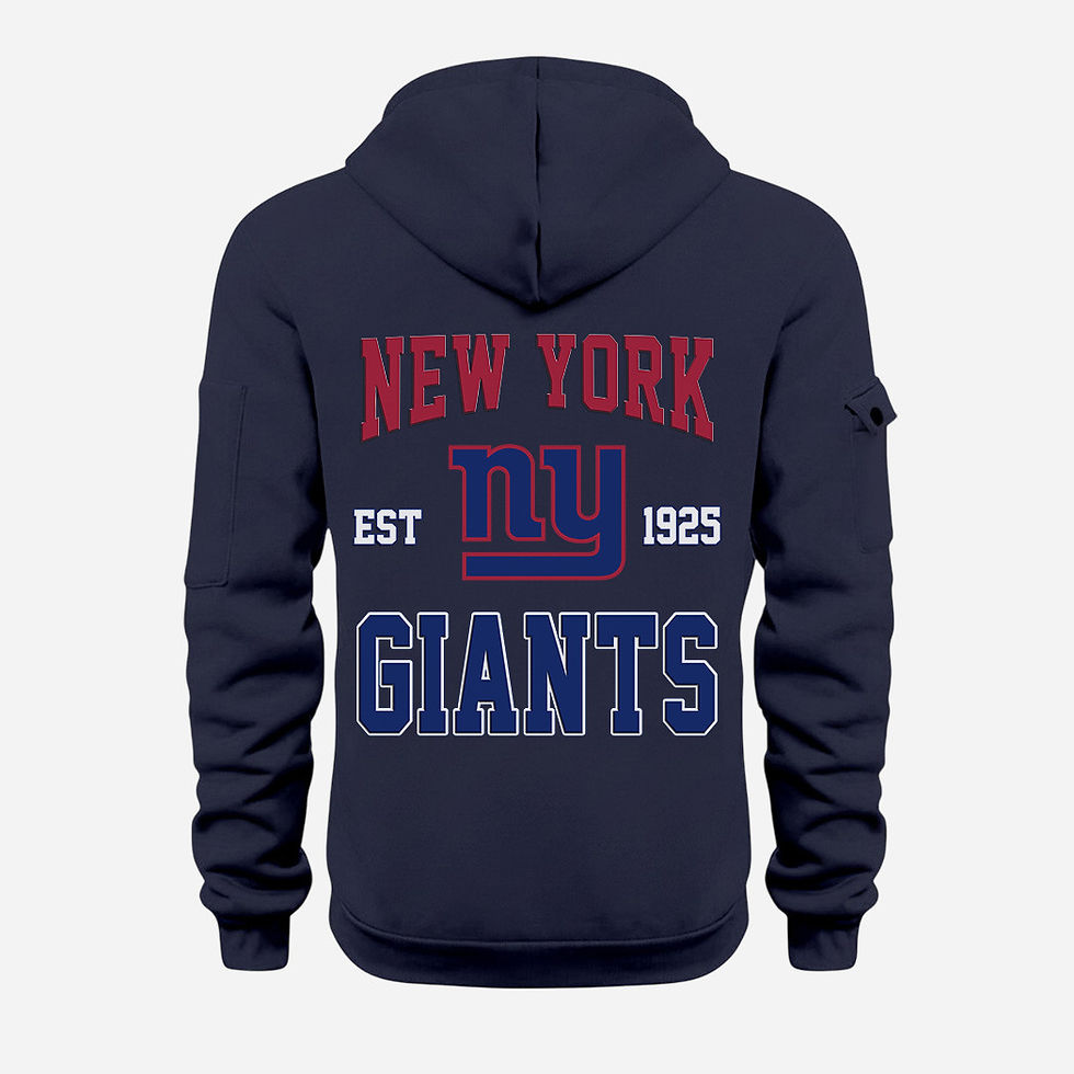 Thumbnail: New York Giants Navy Quarter Zip Hoodie