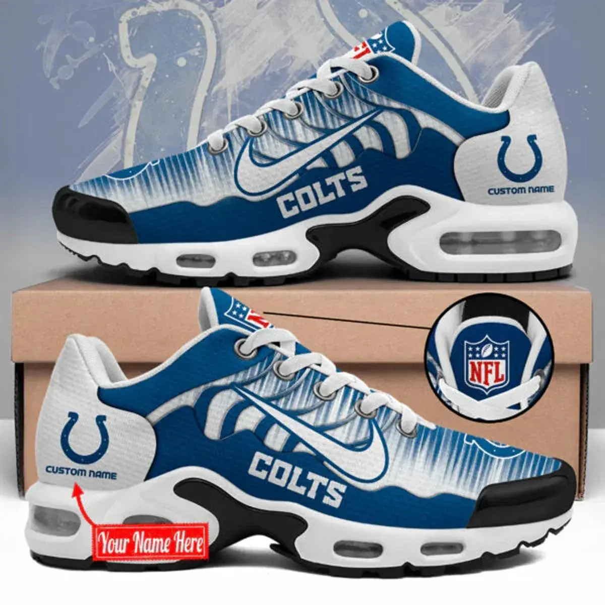 Indianapolis Colts Custom Air-Style Sneakers V.2