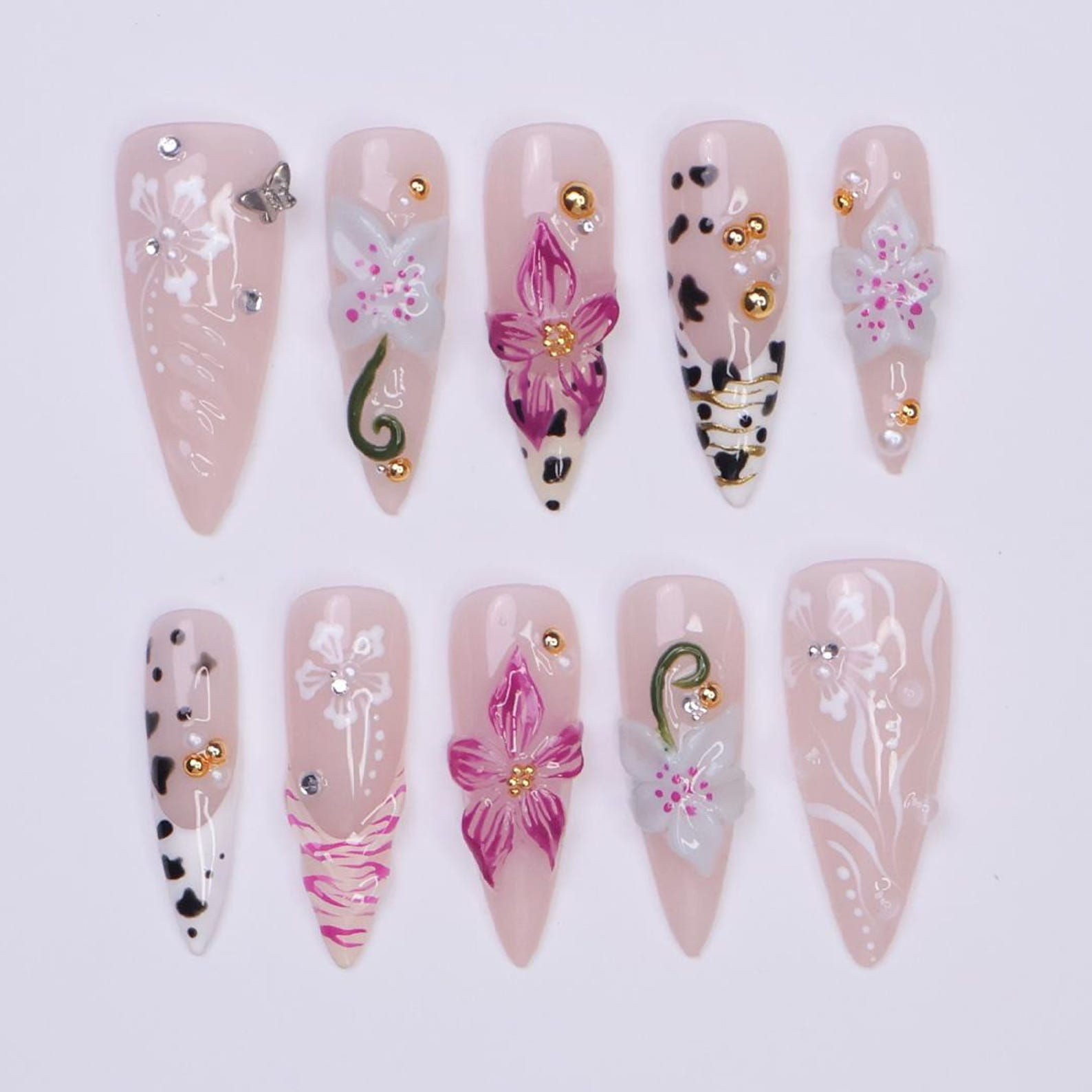 press on nails, custom press on nails, fake nails, Nails Art