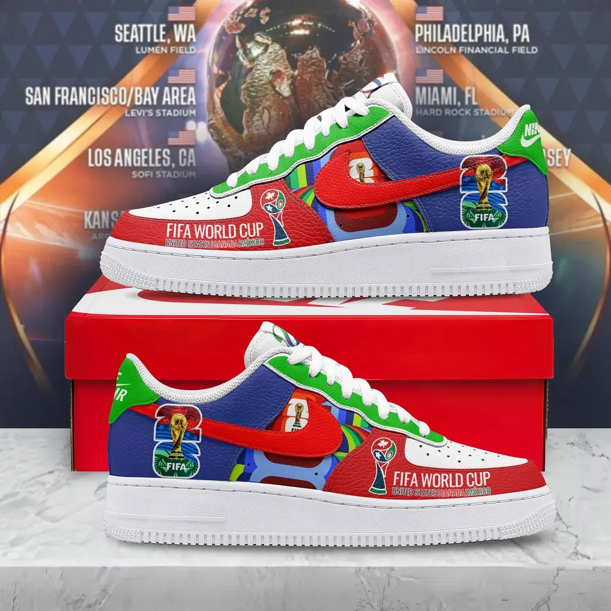 World Cup 26 Premium Custom Air Force 1 - Air Jordan 1 Shoes Sneaker