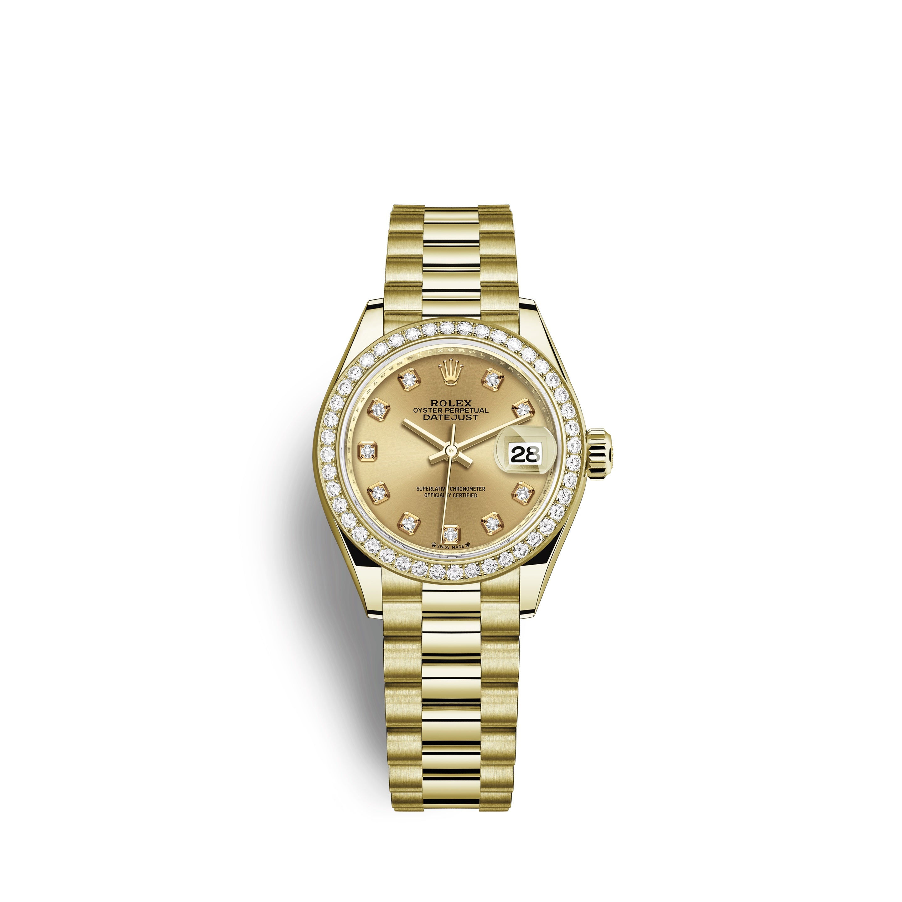 Rolex Lady-Datejust 28, 18kt Yellow Gold and diamonds Ref# 279138RBR-0023