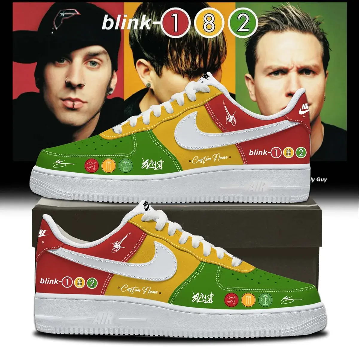 Blink- 'th Anniversary ' Signature Collection Custom Air Force 1 Sneakers