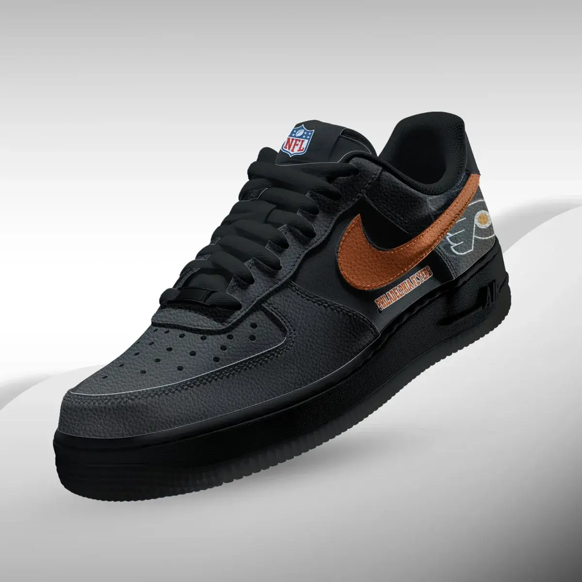 Philadelphia Flyers Premium NHL Teams Black Custom Air Force 1 Sneakers