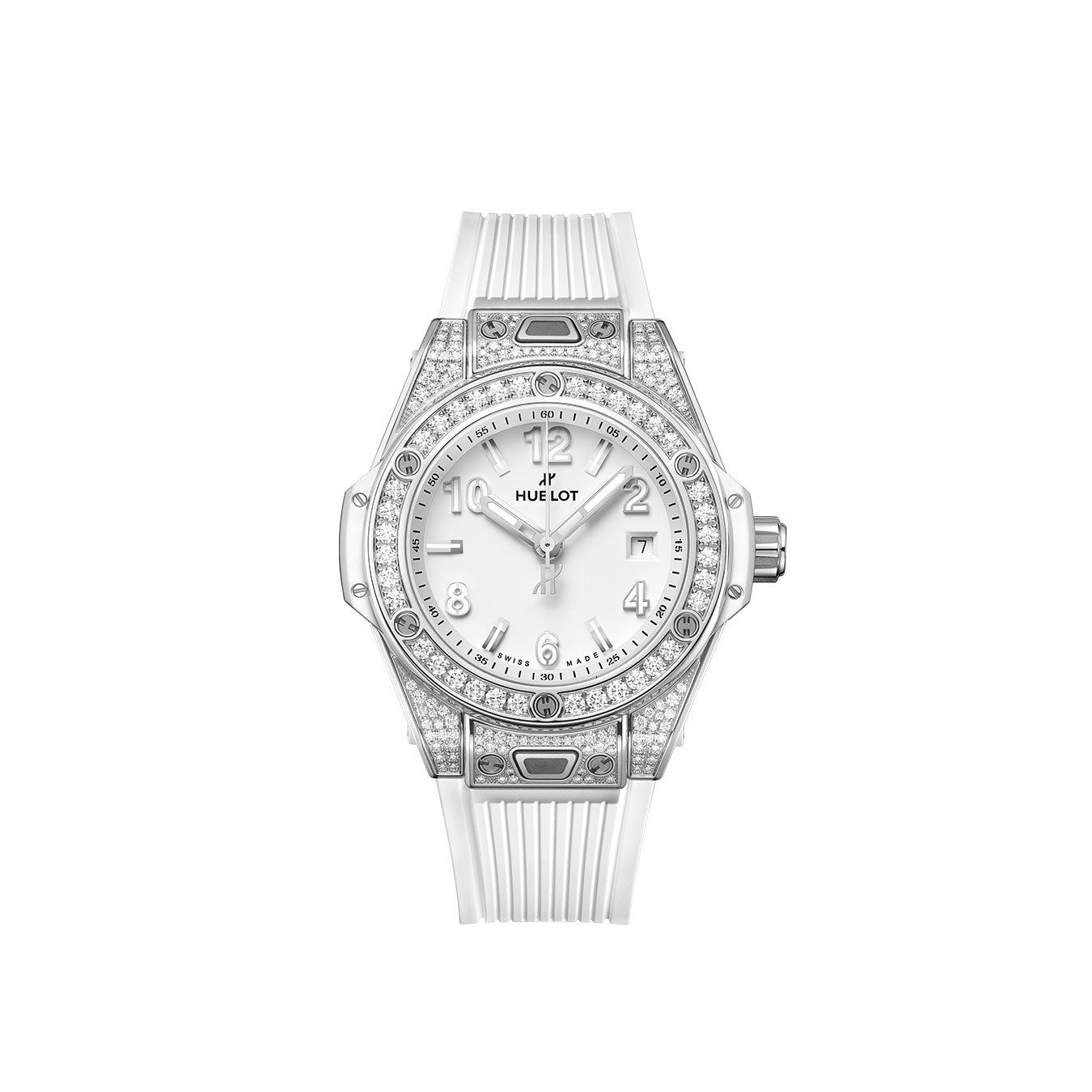 Hublot Big Bang One Click Steel White PAVÉ Ref# 485.SE.2010.RW.1604