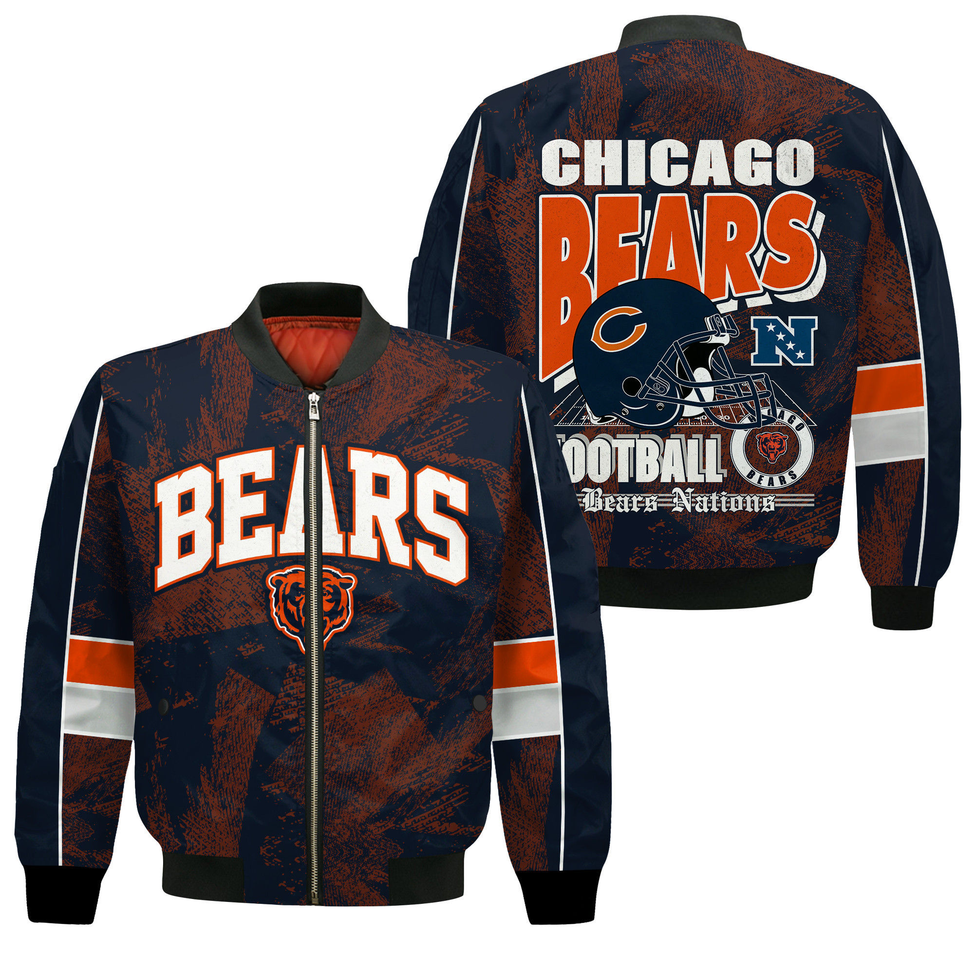 Chicago Bears Football Team 2024 - 25 Cheering Symbols Bomber Jacket