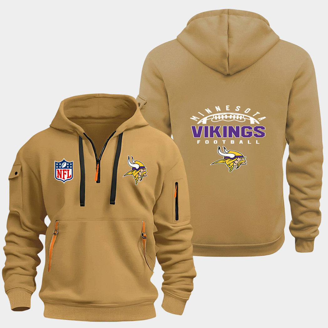 Minnesota Vikings Gold Quarter Zip Hoodie