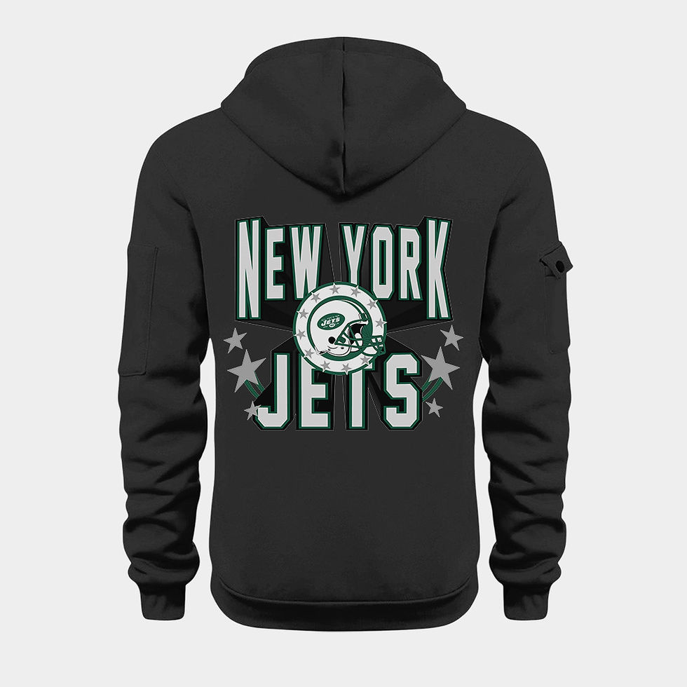 Thumbnail: New York Jets Black Quarter Zip Hoodie