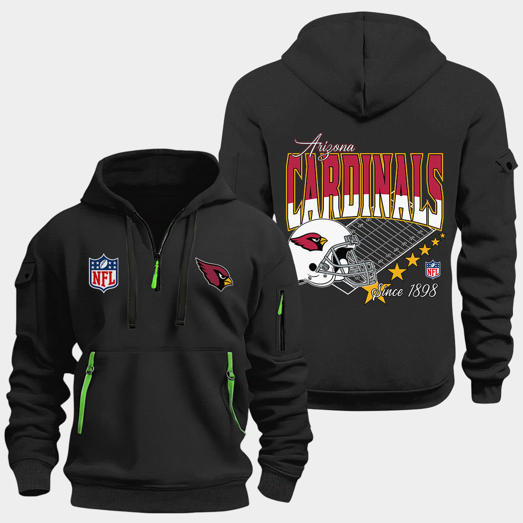 Arizona Cardinals Black Quarter Zip Hoodie