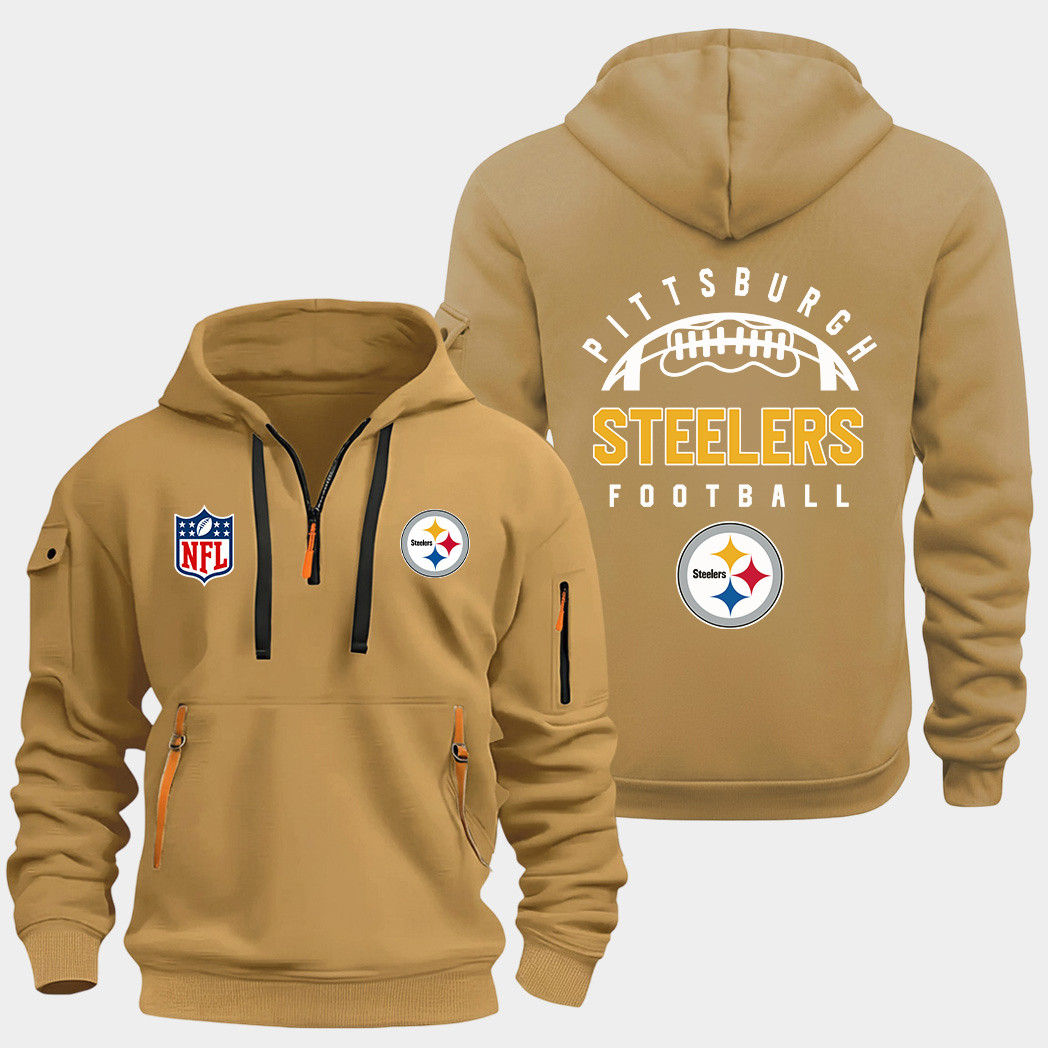 Pittsburgh Steelers Gold Quarter Zip Hoodie