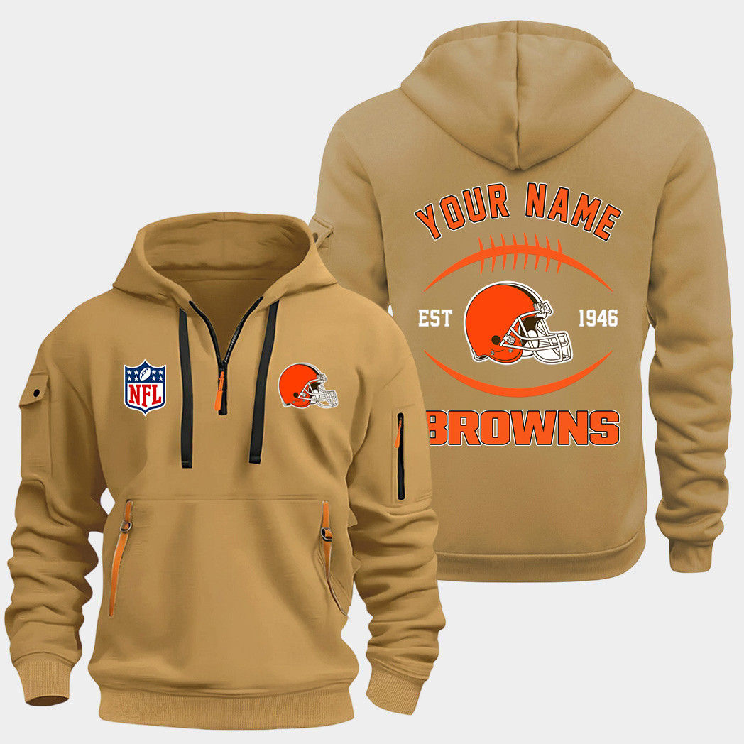 Cleveland Browns Gold Quarter Zip Hoodie